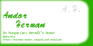 andor herman business card